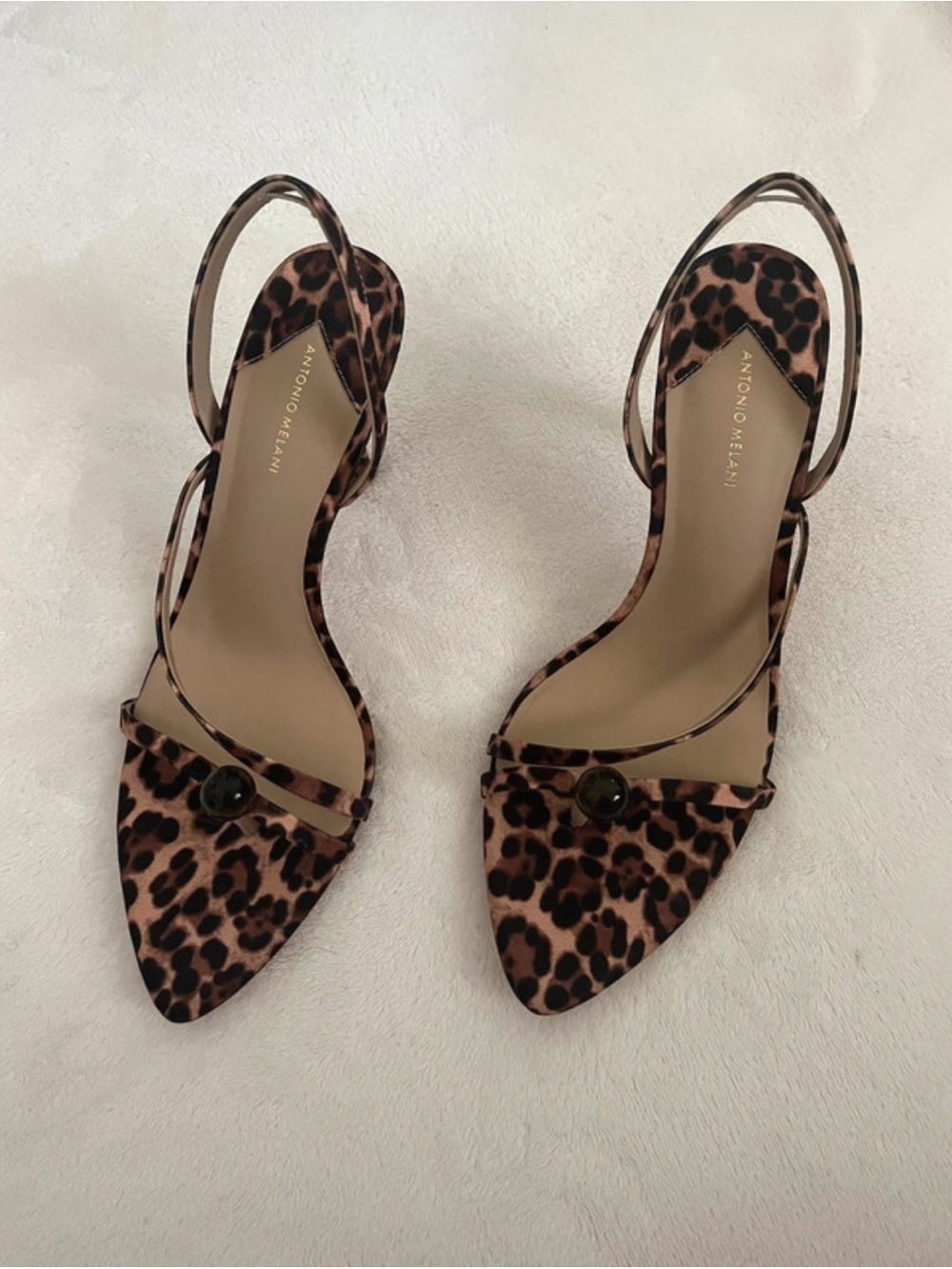 ANTONIO MELANI Ames Leopard-Slingback Heels - Brown/Black
